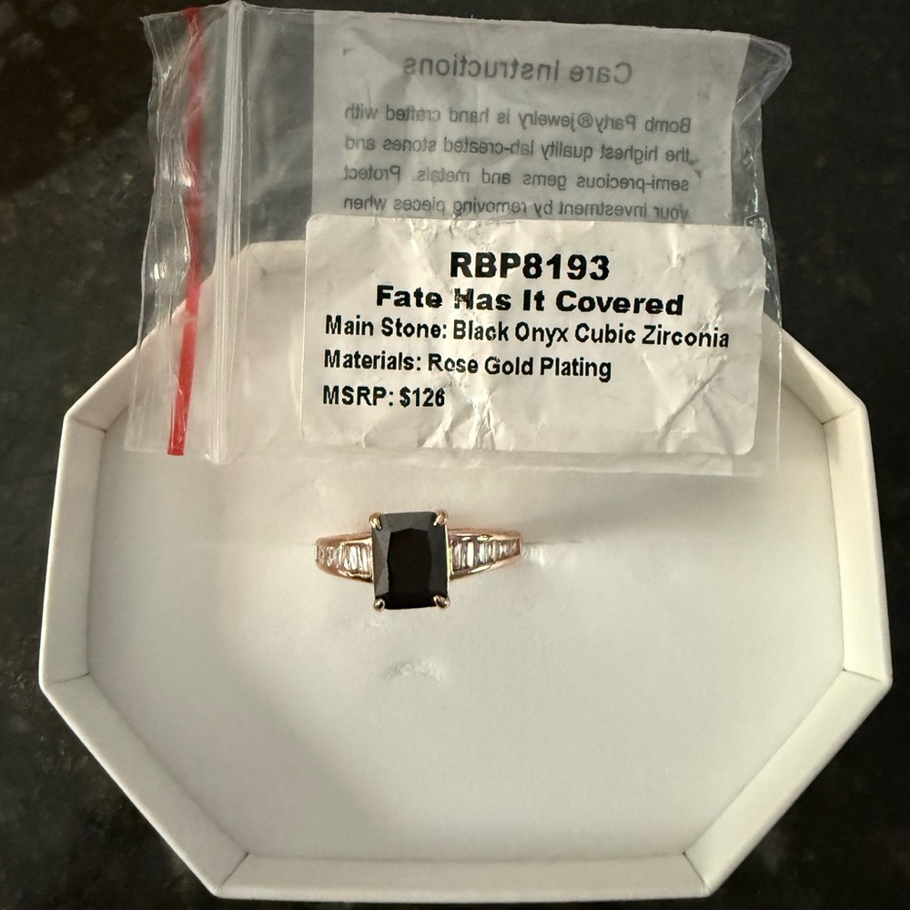 Black Onyx Cubic Zirconia Ring